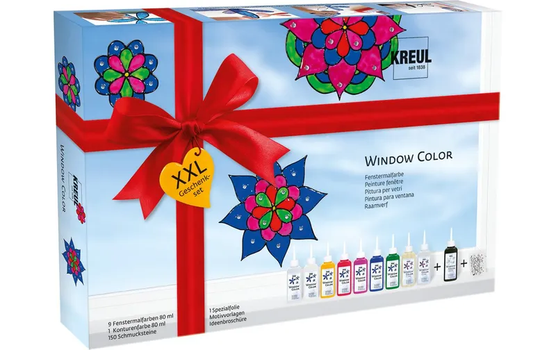 Kreul Fensterfarbe Window Color Set XXL 80 ml x 9 pezzi