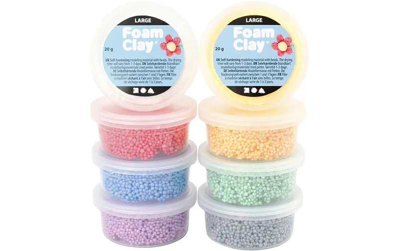 Creativ Company Modellier-Set Foam Clay Extra Large 8-teilig
