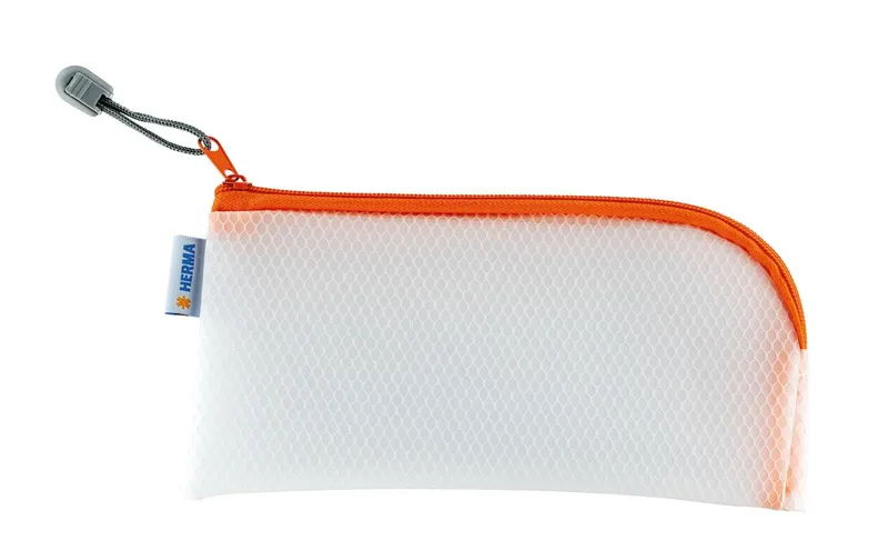 HERMA Etui Mesh Bag 23 x 11 cm, Orange/Weiss