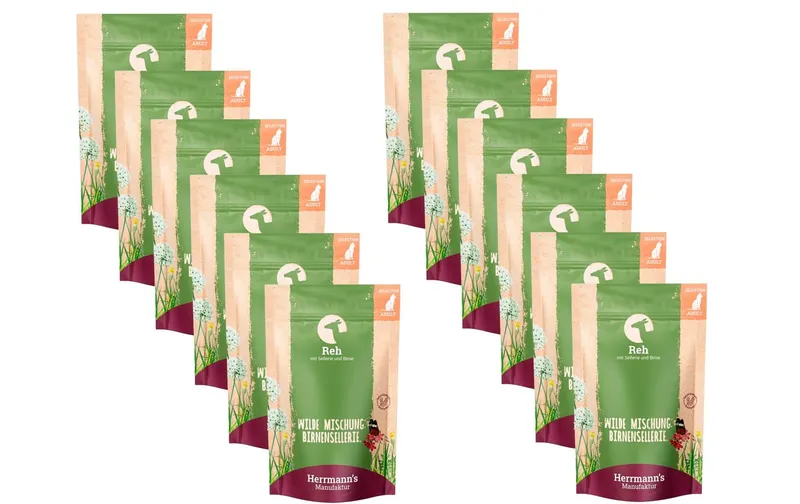 Herrmann's Bio-Nassfutter Reh mit Sellerie und Birne 12 x 100 g