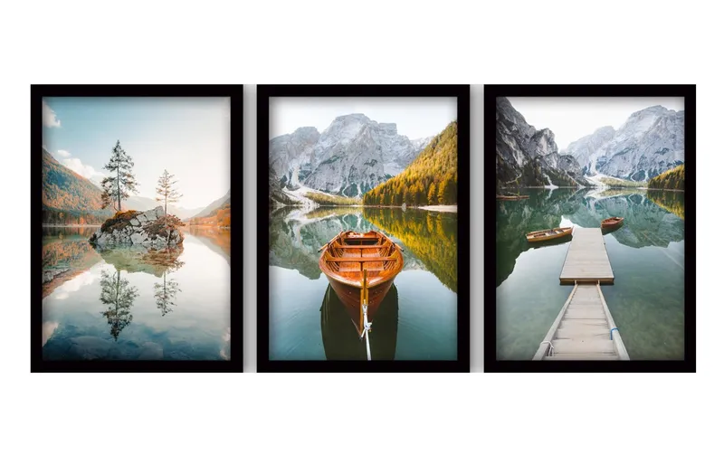 Wallxpert Bild Landschaft 3 pieces, 35 x 45 cm