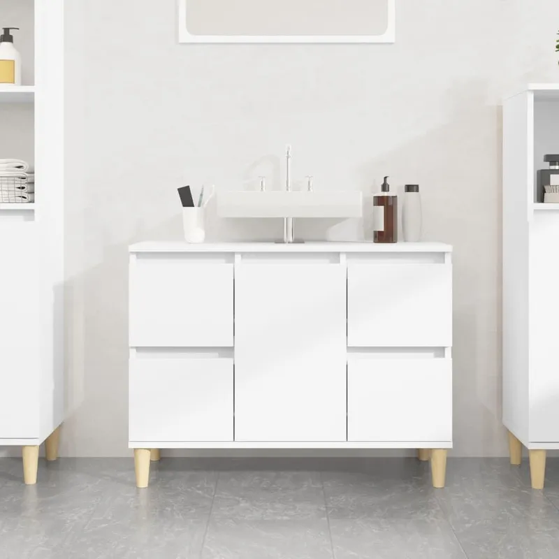 Meuble d'évier blanc 80x33x60 cm bois d'ingénierie