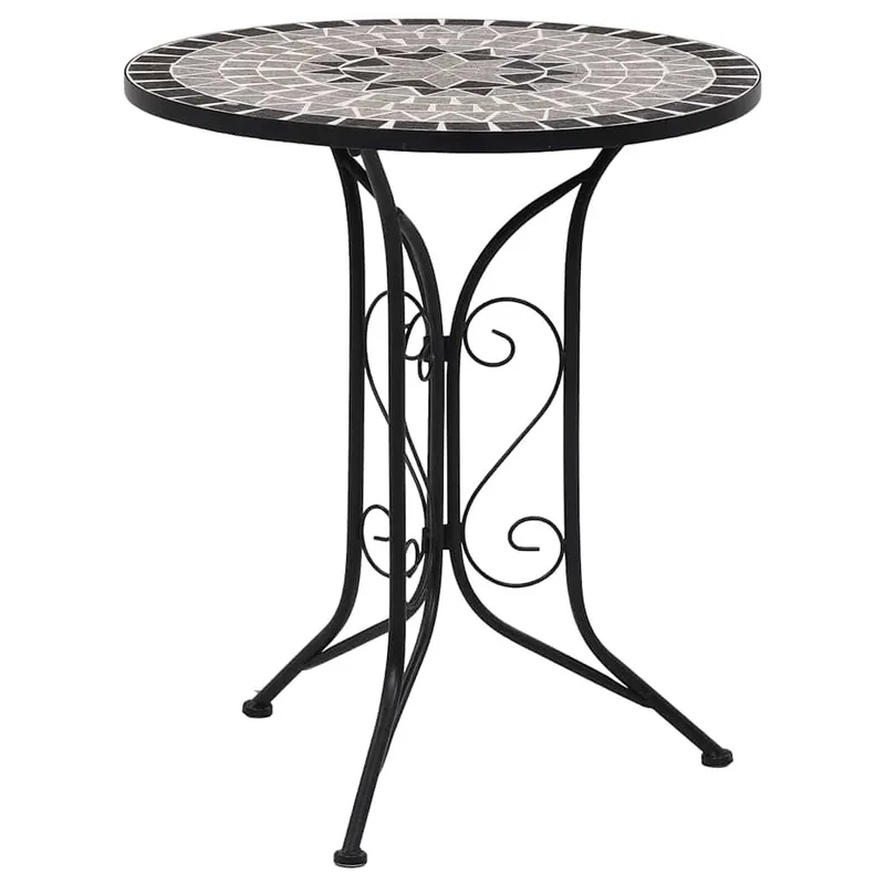 Mosaik-Bistrotisch Grau 60 cm Keramik