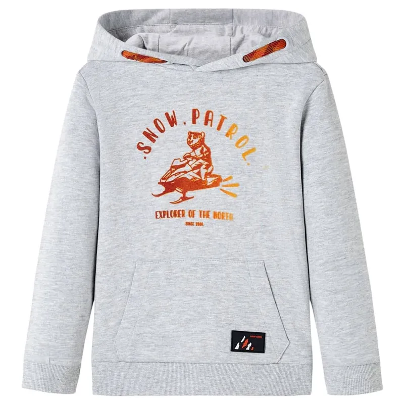 Sweatshirt à capuche pour enfants mélange gris et orange 104