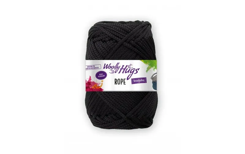 Wolly Hugs Wolle Makramee Rope 200 g, noir