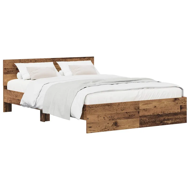 Bettgestell mit Kopfteil Altholz 120 x 200 cm Holzwerkstoff