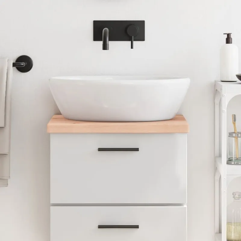 Comptoir de salle de bain 40x40x(2-4) cm bois massif non traité