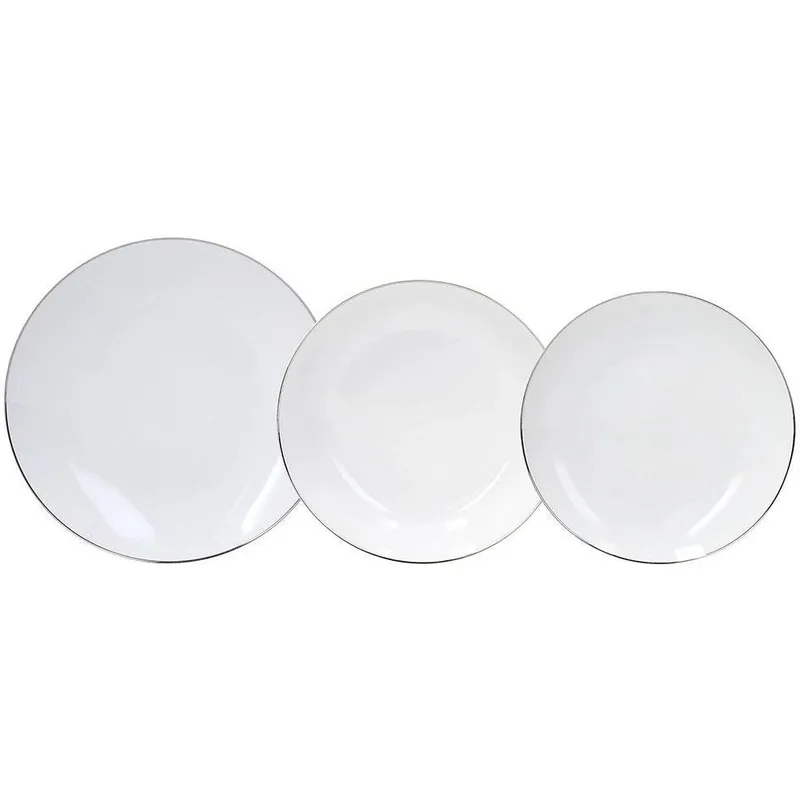 Tognana Servizio da Cibo Filo Platino 18 pezzi, Bianco/Argento