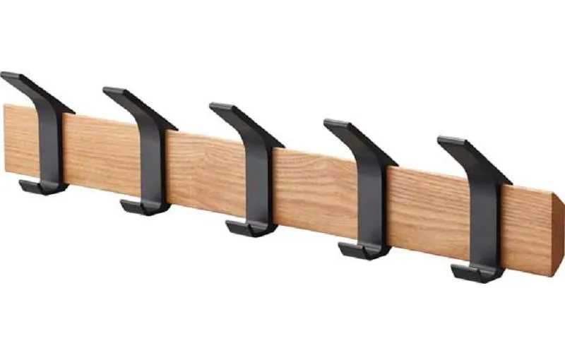 Yamazaki Wandgarderobe Rin 5 Haken, marrone/nero