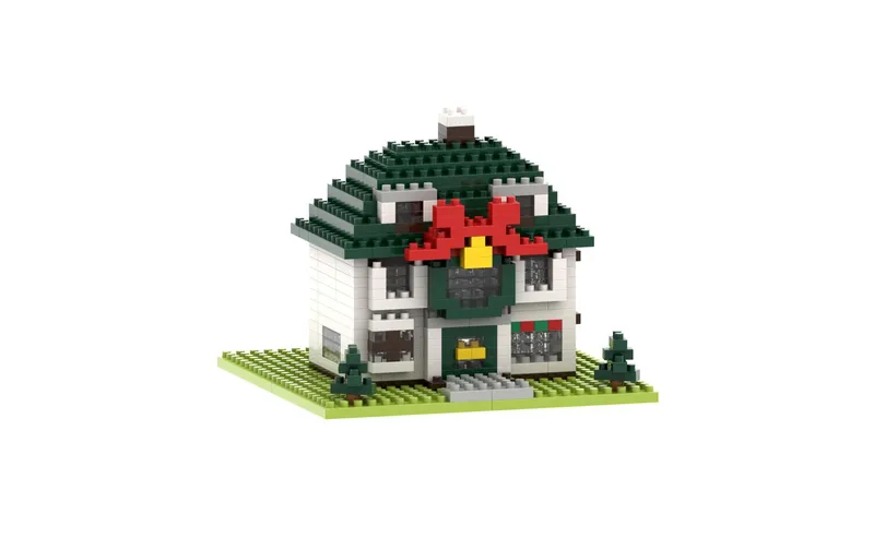 BRIXIES Bausteinmodell Weihnachtshaus in 270 Bausteinen