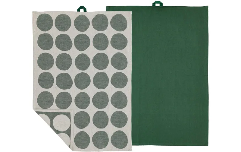 Södahl Geschirrtuch-Set Bubbles, 50 x 70 cm, Pine green, 2 pieces