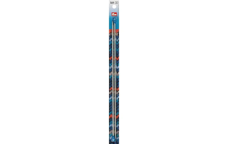 Prym Jackenstricknadel Alu, gris 3.00 mm, 30 cm, Karte 2 pièces