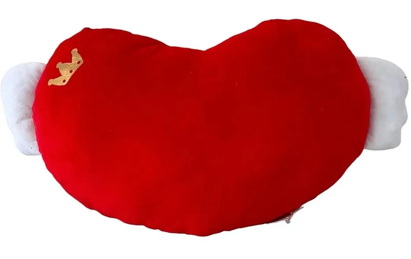 Dameco cushions Herzform red white with Flügel and Reissverschluss