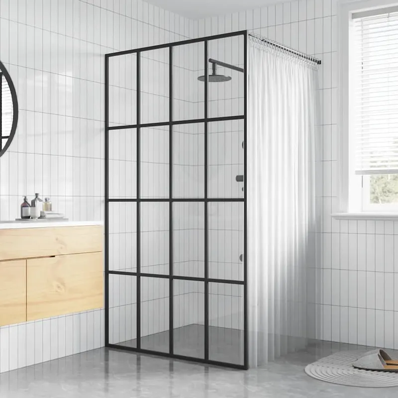 Écran de douche Verre trempé transparent 118x190 cm