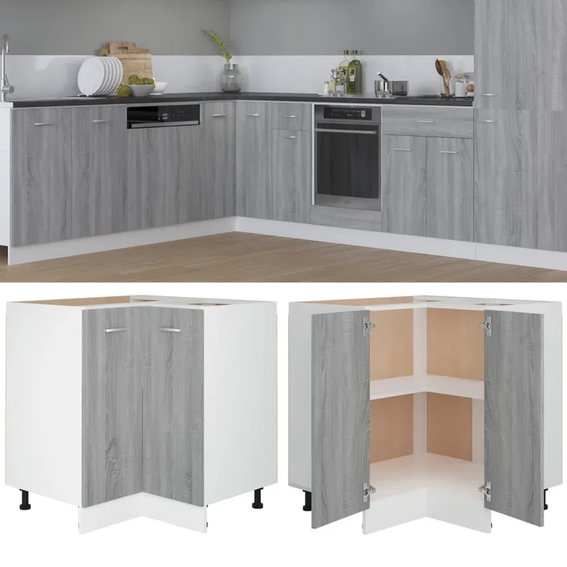 Küchenschrank Lyon Grau Sonoma 75,5x75,5x81,5 cm Holzwerkstoff