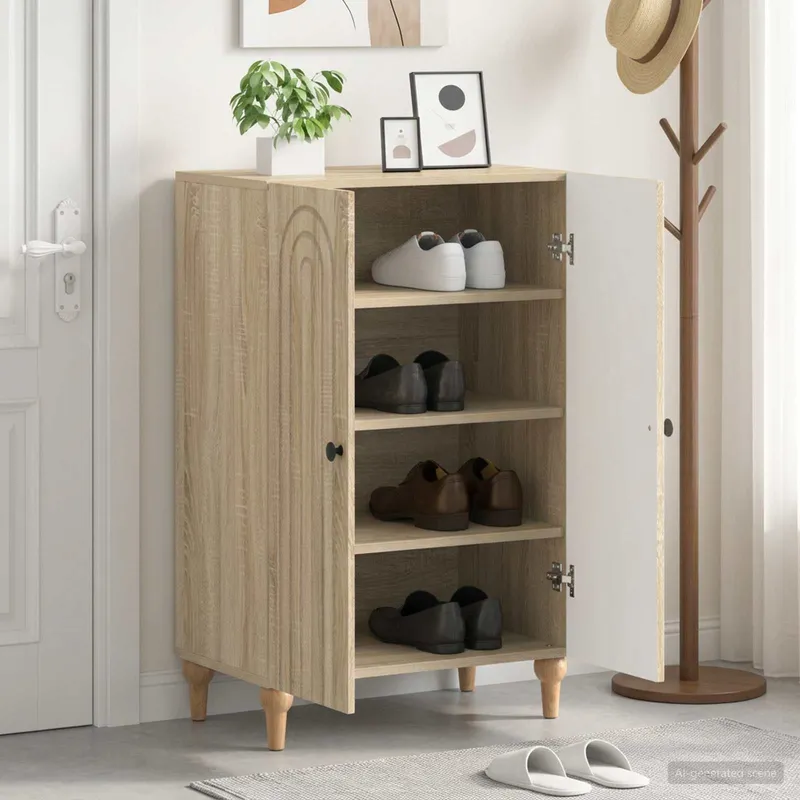 Cabinet à chaussures ALKMAAR 59,5 x 39,5 x 90 cm Chêne Sonoma