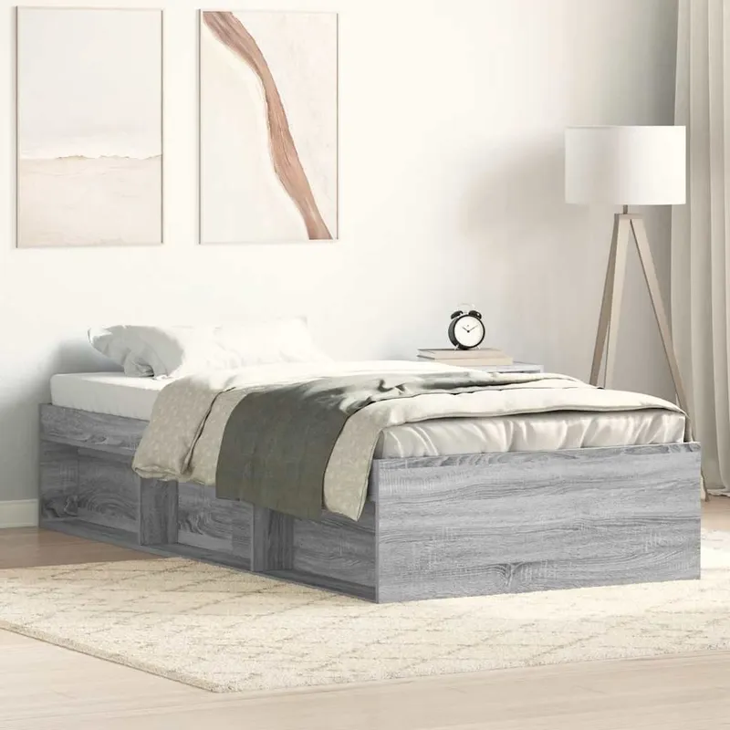 Bettgestell Grau Sonoma 75x190 cm
