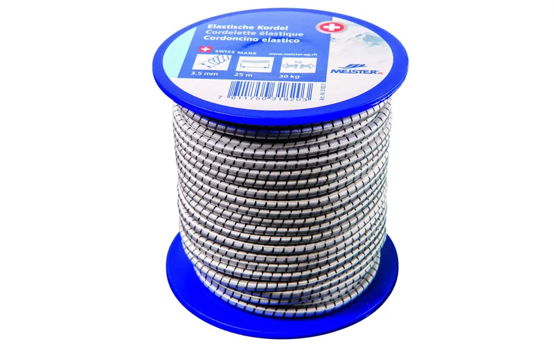 Meister Gummi-Spannseil Ø 3,5 mm, 25 m, 30 kg, noirweiss