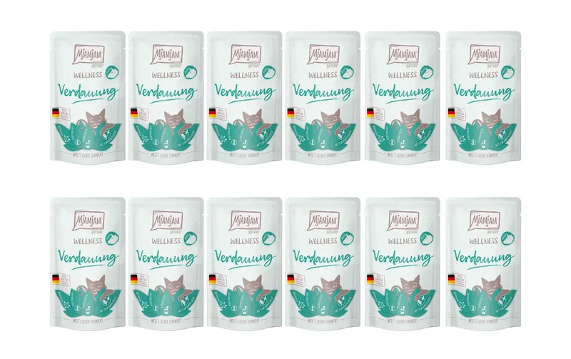 Mjamjam Nassfutter Wellness Verdauung Rind, 12 x 125 g