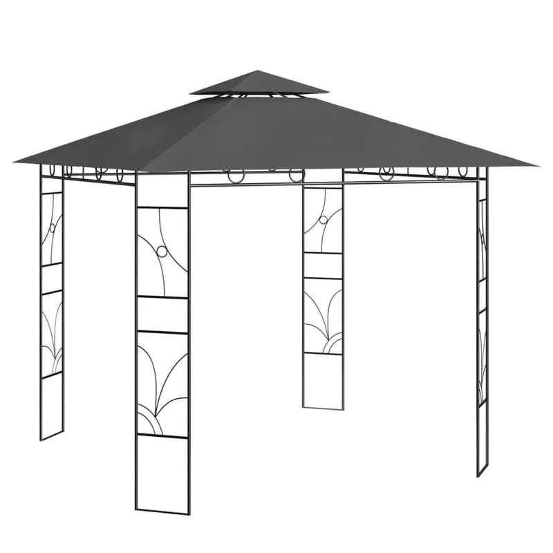 Pavillon 3x3x2,7 m antracite 160 g/m²