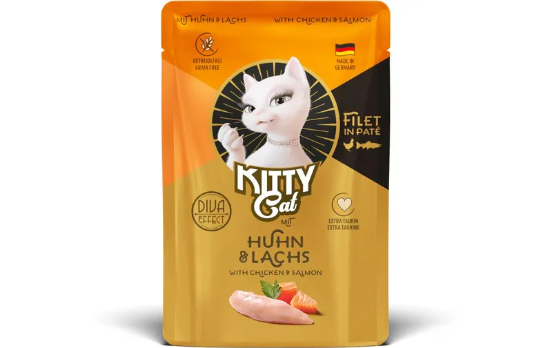 KITTY Cat Nassfutter KittyCat Filét Paté Pouch Huhn, Lachs 85 g