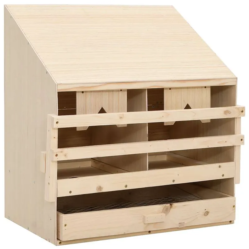 Legenest per Hühner 2 Fächer 63x40x65 cm legno massiccio pino