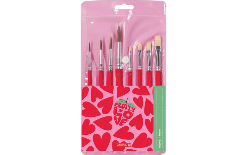 Brunnen Schulpinsel-Set Fruity Love, 8 Pinsel