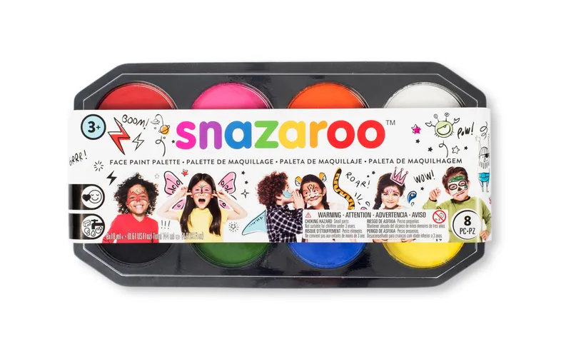 Snazaroo Zubehör Schminkpalette Jumbo, 8 x 18 ml
