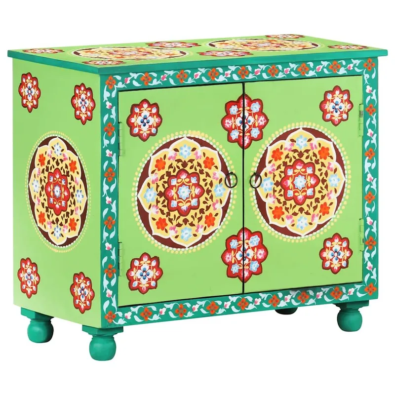 Sideboard Handbemalt Mehrfarbig 70x35x60 cm Mango Massivholz
