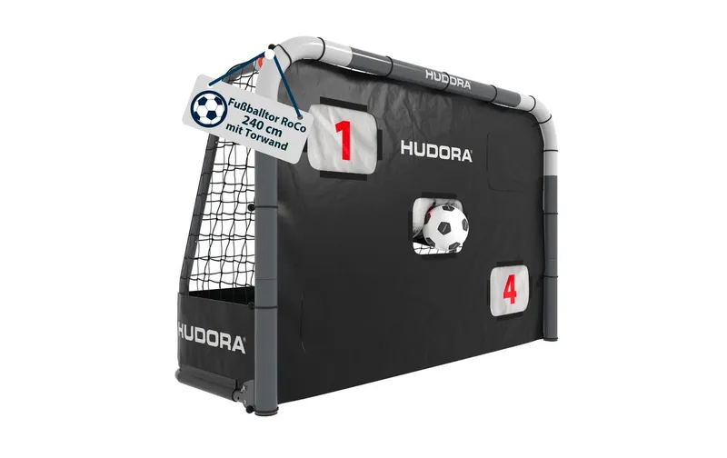 Hudora Fussballtor Roco 240 con Torwand