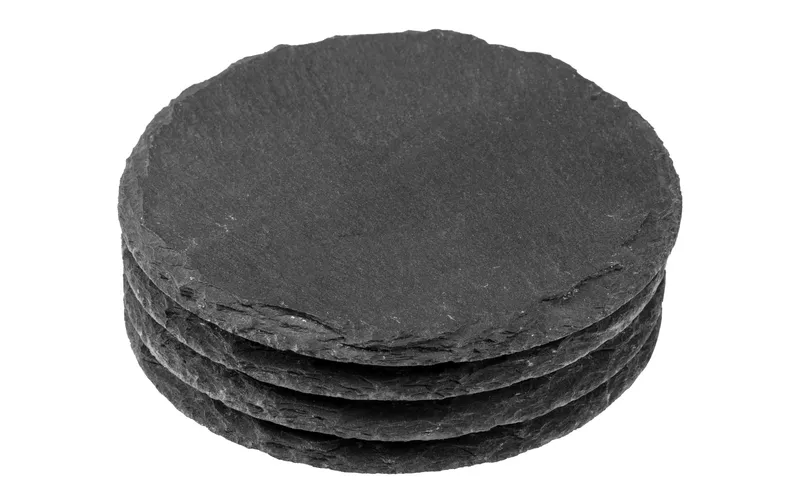COCON Kerzenuntersetzer Ø 10 cm, Schiefer, black, 4 pieces