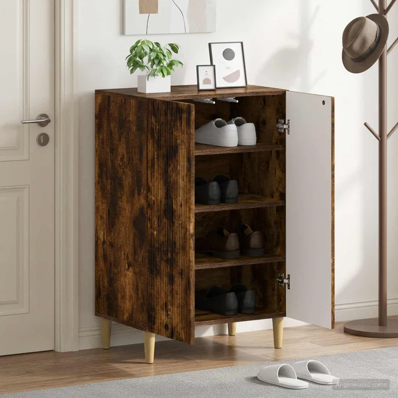 Cabinet à chaussures ARNHEM 59,5 x 39,5 x 90 cm Chêne fumé