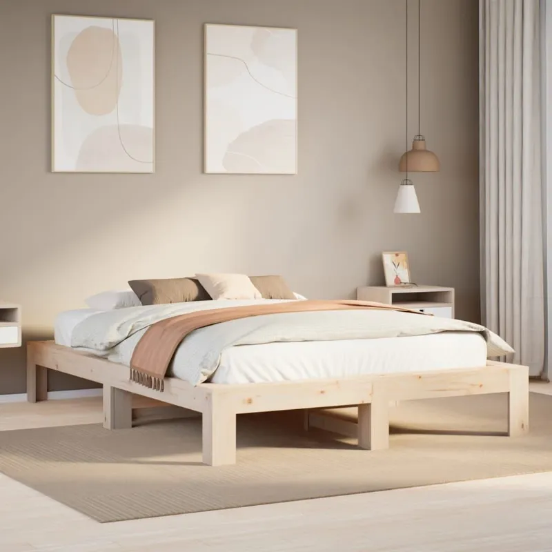 letto in legno massiccio senza materasso 140x190 cm legno di pino