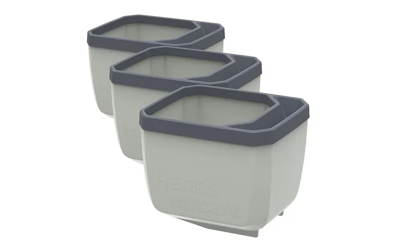 Gusta Garden HERBS BUDDY Kräutertopf 3er Set Grau