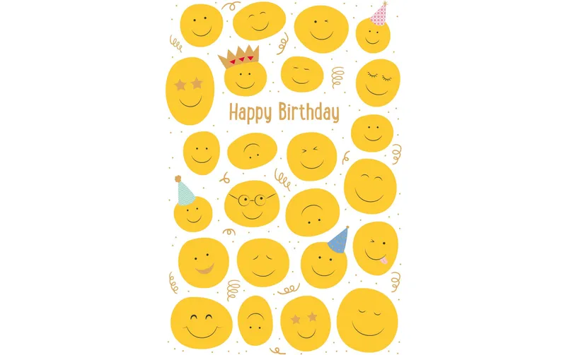 ABC Geburtstagskarte Happy Smileys B6