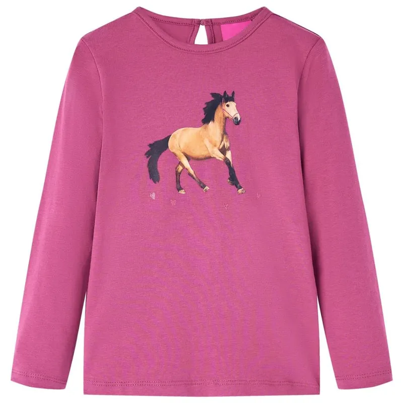 Kinder-Langarmshirt Himbeerrot 92