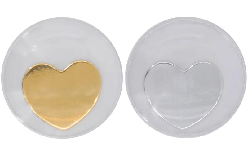 Glorex Wackelaugen Herz gold/silber 35 mm selbstklebend, 4 Stück