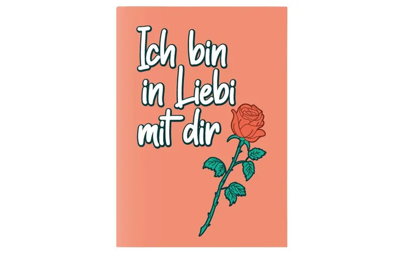 Swissmeme Grusskarte Ich bin in Liebi con dir A6