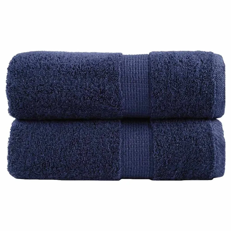 Serviettes de toilette premium SOLUND 2 pièces Bleu marine 30 x 30 cm 600 g/m²