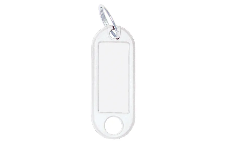WEDO Schlüsselanhänger 18 mm mit Ring, Weiss, 100 Stück