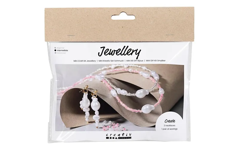 Creativ Company Schmuck Bastelset Halsketten e Ohrringe rosa/bianco