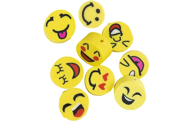 Creativ Company Perlen Ton Figurperlen 60 pezzi, Smiley