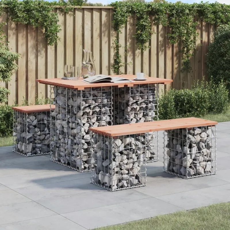 Table de jardin Gabion Design 100x70x72 cm Bois massif Douglas