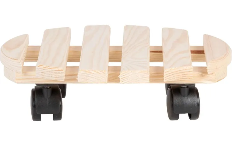Esschert Design Rolleruntersetzer Rund L black/naturale
