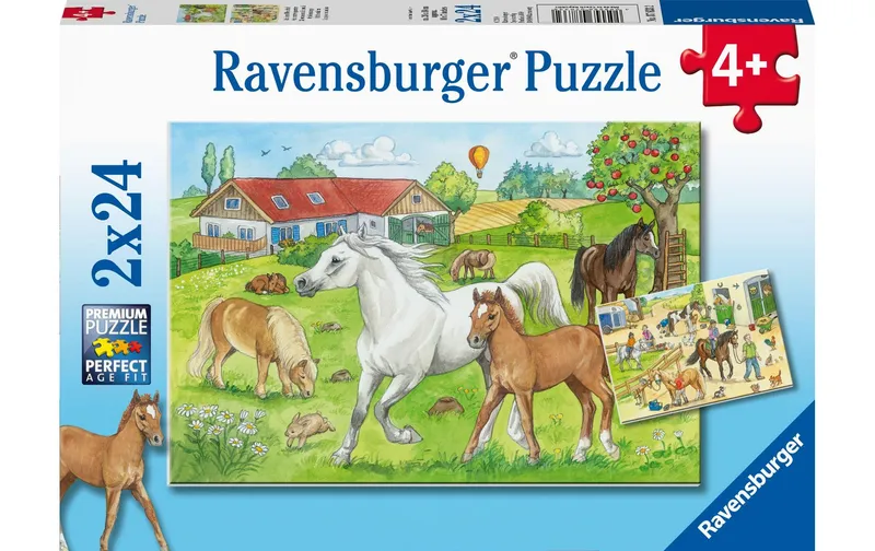 Ravensburger Puzzle Auf dem Pferdehof 2 x 24 Teile
