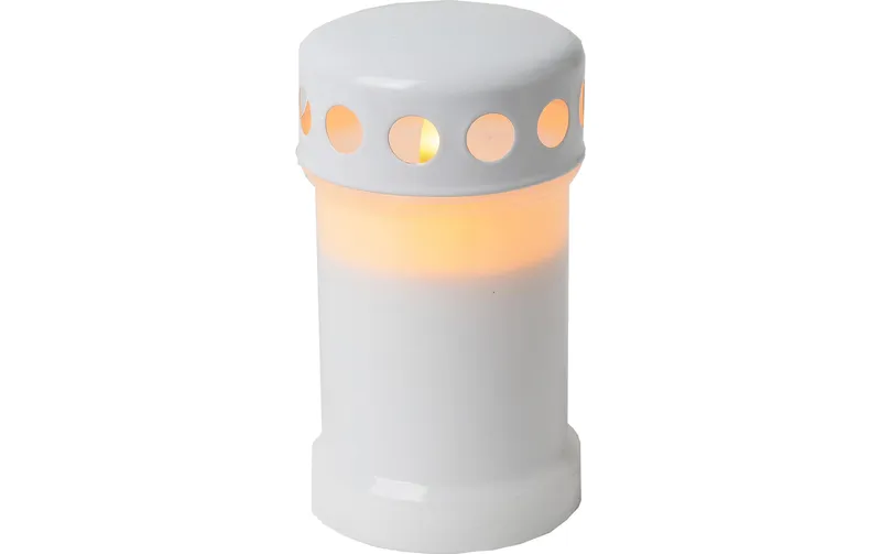 Star Trading LED Grabkerze Serene Outdoor, blanc, 13.5 cm Höhe