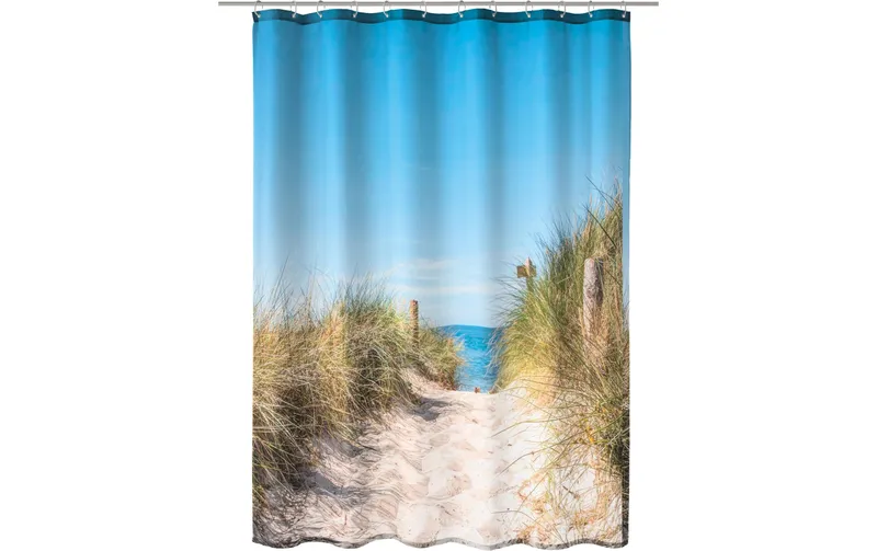 Kleine Wolke Duschvorhang Borkum 180 x 200 cm, verde/Beige/Hellblau