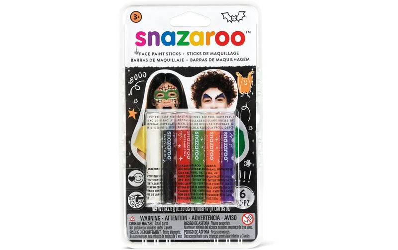 Snazaroo Zubehör Schminkstifte Halloween, 6 pieces