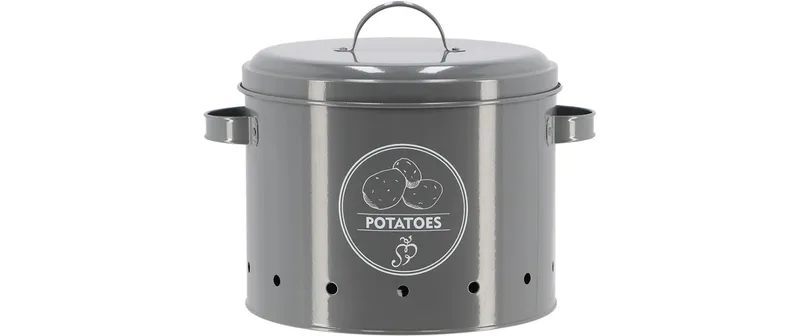 Esschert Design Kartoffel-Vorratsdose Kohlenstoffstahl 5.94 l Anthrazit