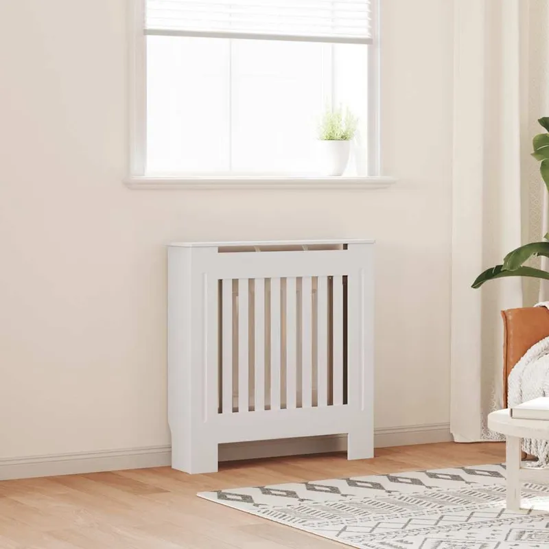 Cache-radiateur bois d'ingénierie Blanc 78 cm